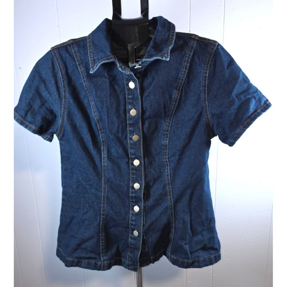 Fashion Nova Dark Nina Cinched Waist Denim Shirt Size Large L New with Tags